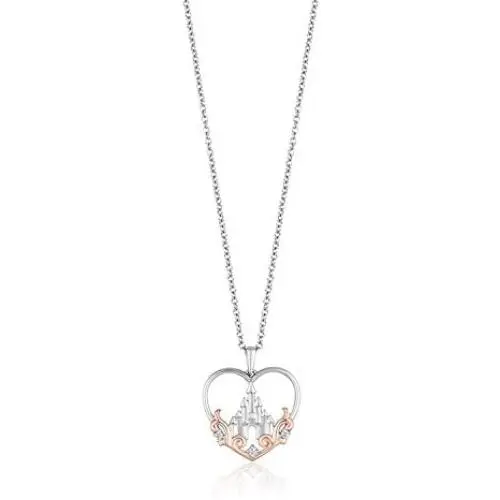 Jewelili Enchanted Disney Fine Jewelry 14K Rose Gold over Sterling Silver Diamond Accent Majestic Princess Castle Pendant Jewelili Enchanted Disney Fine Jewelry 14K Rose Gold over Sterling Silver Diamond Accent Majestic Princess Castle Pendant