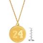 Forever 24KT Gold Plated 2 sided Medallion Memorial Necklace | Rope 24” Goldtone Chain | Basketball Tribute to Number 8, 24 Jersey | 1978-2020 G.O.A.T