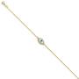 The World Jewelry Center 14k Yellow Gold Evil Eye Chain Bracelet with Spring Ring Clasp - 7+1''