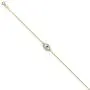 The World Jewelry Center 14k Yellow Gold Evil Eye Chain Bracelet with Spring Ring Clasp - 7+1'' The World Jewelry Center 14k Yellow Gold Evil Eye Chain Bracelet with Spring Ring Clasp - 7+1''