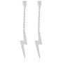 Edforce Stainless Steel Womens Girls Teens Earrings Lightning Bolt Dangle, 60mm/2.4in