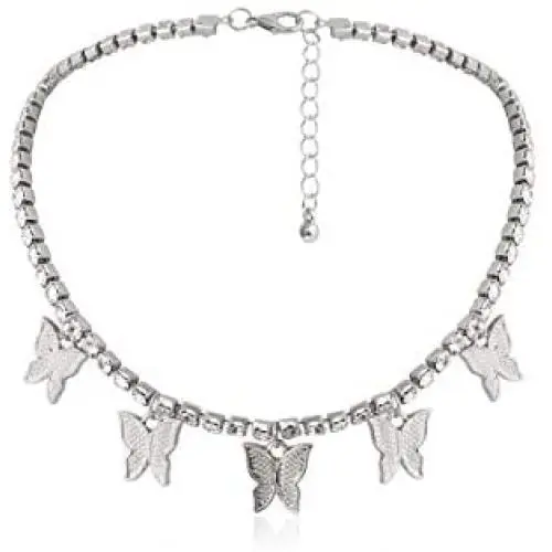 The Woos Butterfly Necklace Tennis Chain Butterfly Choker Bling Iced Out Rhinestones Butterfly Necklace for Women Girl Geometry Rock Hip Hop Jewelry The Woos Butterfly Necklace Tennis Chain Butterfly Choker Bling Iced Out Rhinestones Butterfly Necklace for Women Girl Geometry Rock Hip Hop Jewelry