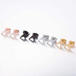 Stainless Steel Simple Punk Lightning Bolt Flash Thunder Button Stud Earrings Women Mens Cool Party Jewelry