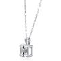 BERRICLE Rhodium Plated Sterling Silver Asscher Cut Cubic Zirconia CZ Solitaire Anniversary Fashion Pendant Necklace 3 CTW