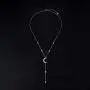 S925 Sterling Silver Jewelry Crescent Moon and Star Pendant Necklace…