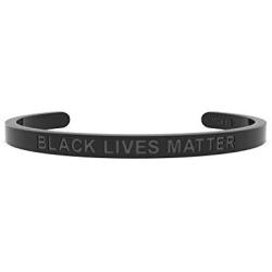 MADIBELLA Black Lives Matter Cuff Bracelet - Adjustable BLM Stainless Steel - Luxury, Hand Stamped, Inspirational Bangle - Adjusts For Kids and Adults