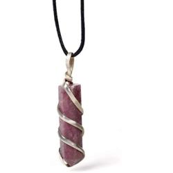 Raw Lepidolite Healing Crystal Necklace - For Reiki Trust Calm Hope Self Love Optimism Heart Chakra