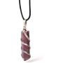 Raw Lepidolite Healing Crystal Necklace - For Reiki Trust Calm Hope Self Love Optimism Heart Chakra