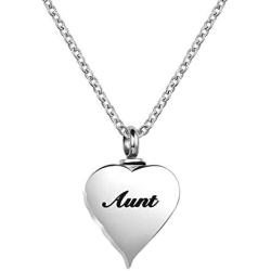 TCHYUN Mom Dad Urn Necklace for Ashes Angel Wing Heart Love Grandma Grandpa Sister Wife Aunt Papa Uncle Nana Keepsake Memorial Cremation