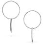 Minimalist Geometric Round Thin Two Interlocking Open Circle Dangle Stud Earrings For Women 925 Sterling Silver 1.25 In
