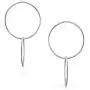Minimalist Geometric Round Thin Two Interlocking Open Circle Dangle Stud Earrings For Women 925 Sterling Silver 1.25 In Minimalist Geometric Round Thin Two Interlocking Open Circle Dangle Stud Earrings For Women 925 Sterling Silver 1.25 In