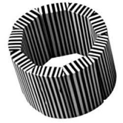 Ruby Olive Contrast Striped Edge Bangle