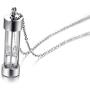 VNOX Memorial Jewellery Stainless Steel Glass Hourglass Shapes Urn Cremation Pendant Necklace,Gold Plated