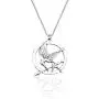 PENQI The Hunger Games Jewelry Pin Arrow Necklace Game Bird Pendant Necklace Bronze Film Movie Fans Gift for Women Men