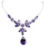 Faship Gorgeous Cubic Zirconia CZ Crystal Floral Necklace Earrings Set