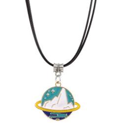 Winssi Cartoon Planet Necklace Astronomy Jewelry Outer Space Jewelry for Teen Girls and Boys