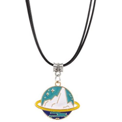 Winssi Cartoon Planet Necklace Astronomy Jewelry Outer Space Jewelry for Teen Girls and Boys