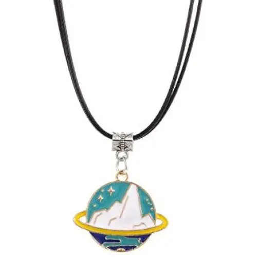 Winssi Cartoon Planet Necklace Astronomy Jewelry Outer Space Jewelry for Teen Girls and Boys