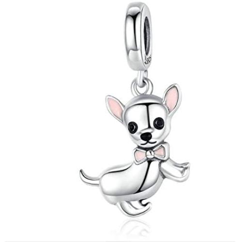 LAMOONY Dog Charm 925 Sterling Silver Dinosaur Charm Spider Charm Cat Charm Animal Charm Dolphin Charm Mouse Charm for Pandora Charm Bracelet