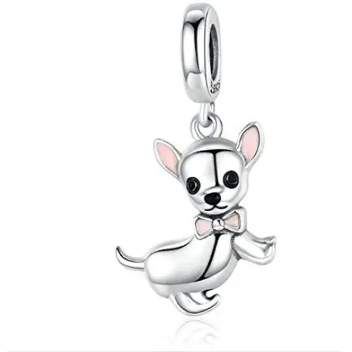 LAMOONY Dog Charm 925 Sterling Silver Dinosaur Charm Spider Charm Cat Charm Animal Charm Dolphin Charm Mouse Charm for Pandora Charm Bracelet