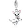 LAMOONY Dog Charm 925 Sterling Silver Dinosaur Charm Spider Charm Cat Charm Animal Charm Dolphin Charm Mouse Charm for Pandora Charm Bracelet