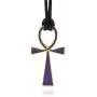 INBLUE Men,Womens Stainless Steel Pendant Necklace Black Silver Gold Two Tone Egyptian Ankh Cross -with Cord