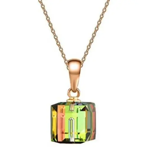 Swarovski Crystal Cube Pendant Necklaces for Women 14K Gold Plated Hypoallergenic Dainty Jewelry Swarovski Crystal Cube Pendant Necklaces for Women 14K Gold Plated Hypoallergenic Dainty Jewelry