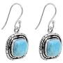 YoTreasure 1.30'' Larimar Dangle Earrings Solid 925 Sterling Silver Jewelry