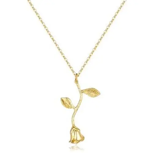 Fettero Rose Necklace for Women Gold Flower Pendant Dainty Chain 14K Gold Plated Minimalist Simple Vintage Jewelry Gift Fettero Rose Necklace for Women Gold Flower Pendant Dainty Chain 14K Gold Plated Minimalist Simple Vintage Jewelry Gift