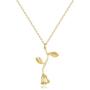 Fettero Rose Necklace for Women Gold Flower Pendant Dainty Chain 14K Gold Plated Minimalist Simple Vintage Jewelry Gift