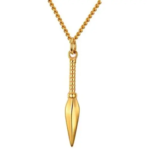 PAMTIER Men Stainless Steel Spear Point Arrowhead Spearhead Pendant Necklace Polished Silver/Gold/Black PAMTIER Men Stainless Steel Spear Point Arrowhead Spearhead Pendant Necklace Polished Silver/Gold/Black
