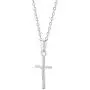 925 Sterling Silver Small Cross Crucifix Jesus Christ Pendant Necklace Kids 16''