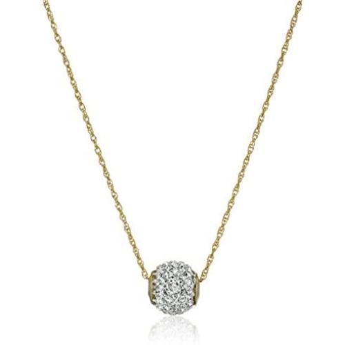 10k Swarovski Crystal Slide Ball Pendant Necklace, 18''