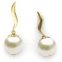 CaratLane Snow Drop Pearl Earrings for Women in 18 K Yellow Gold with Jewelry Gift Box