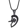 MOO&LEE Stainless Steel Couples Necklace Yin Yang Lock and Key Heart Pendant Chain for Lovers, BFF Necklace for 2