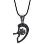 MOO&LEE Stainless Steel Couples Necklace Yin Yang Lock and Key Heart Pendant Chain for Lovers, BFF Necklace for 2 MOO&LEE Stainless Steel Couples Necklace Yin Yang Lock and Key Heart Pendant Chain for Lovers, BFF Necklace for 2
