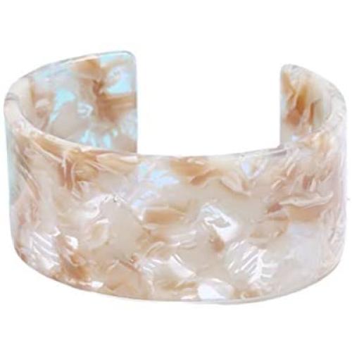 Aineecy Acrylic Leopard Open Cuff Bracelet Mottled Acetate Tortoise Bracelet Bangle Wide Wrap Wristband Jewelry for Women Girls