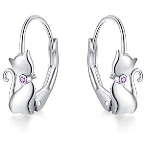 925 Sterling Silver Cute Animal Earrings Unicorn /Cat/Elephant /Panda /Owl /Coala Bear /Rabbit/dinosaur Lenerback Dangle Earrings