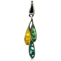 Sterling Silver Multicolor Amber Dreams Necklace Earrings Set 18 Inches