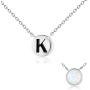 LUHE Initial Necklace Sterling Silver Circle Engraved Name 26 Letter Alphabet Pendant Necklace Jewelry Gifts for Women Teens Girls
