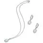 Sterling Silver Genuine or Synthetic Gemstone Oval Love Knot Leverback Earrings & Pendant Necklace Set