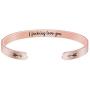 Joycuff Inspirational Bracelets for Women Motivational Jewelry 18K Rose Gold Monogrammed Mantra Cuff Bangle Hidden Message Stainless Steel Christmas Birthday Friendship Gifts for Her