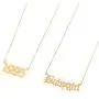 VLINRAS Year Necklace Personalized Old English Babygirl Birth Year Necklace and Ring Gold Women Gilrs Birthday Jewelry Gift Set