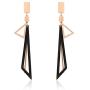uPrimor Titanium Steel Medium Long Drop Dangle Earrings