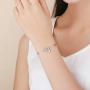 SLUYNZ 925 Sterling Silver Fatima Hamsa Hand Evil Eye Bracelet for Women Teen Girls Blue Round Eyes Bracelet