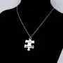 ENSIANTH 2pc His Crazy Her Weirdo Necklace Puzzle Piece Necklace Set Gift for Lover