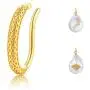 P&N Jewelry Ear Cuffs Earrings Clips on Earrings for Women, Detachable Pendant Earrings Sterling Silver 18K Gold Plated for Daily Party Travly