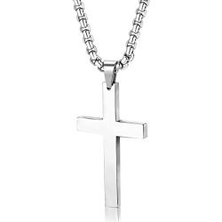 Jstyle Jewelry Mens Simple Cross Necklace Stainless Steel Pendant for Women 24 Inch