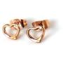 RAYMONDS BOUTIQUE 14K Rose Gold Silver Plated Open Heart Shape Floating Love Pendant Necklace and Earrings Jewelry Set for Women, Girls, Teens, Kids with Adjustable Chain
