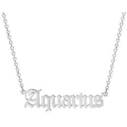 Zodiac Necklaces for Women Old English Necklace Horoscope Constellation Necklace Astrology Jewelry Stainless Steel Zodiac Jewelry 14.2''+2.75''